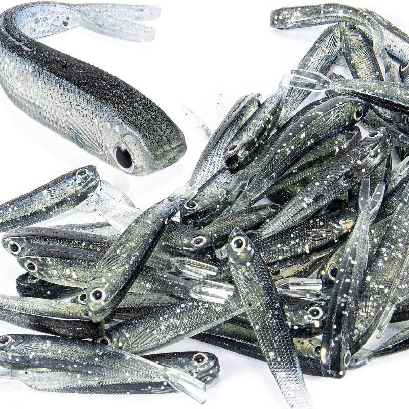 10/20/30Pcs Split Tail Minnow  - Fishing Lure Soft Plastic ulasan dan harga