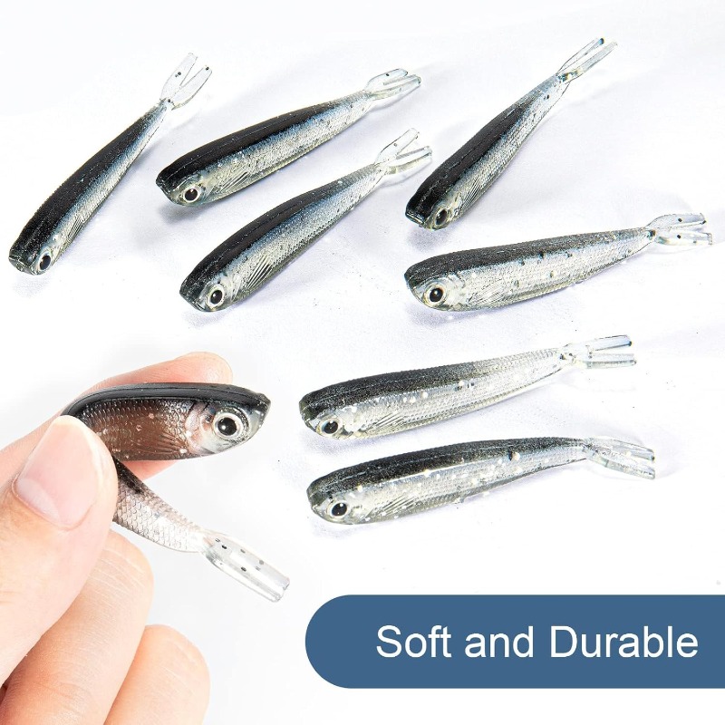10/20/30Pcs Split Tail Minnow  - Fishing Lure Soft Plastic ulasan dan harga